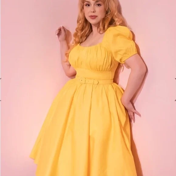 Vixen by Micheline Pitt - Lakeland Dress in Yellow - Picture 1 of 6
